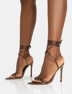 Merlot Metallic Chocolate Lace Up Wrap Around Pointed Toe Stiletto Heel 8 Merlot Metallic Chocolate Lace Up Wrap Around Pointed Toe Stiletto Heel -LoafLuxe Shop 771A5616