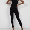Seamless Asymmetric Neck Jumpsuit Unitard Black 1 Seamless Asymmetric Neck Jumpsuit Unitard Black -LoafLuxe Shop 771A5642