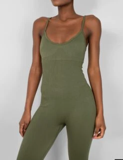 Seamless Unitard Jumpsuit Khaki -LoafLuxe Shop 771A5676