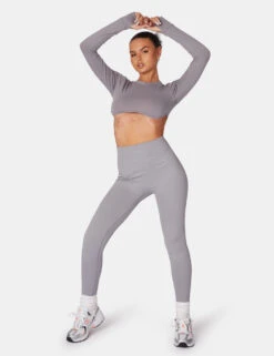 Kaiia Premium Rib Seamless Leggings Grey