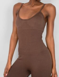 Seamless Unitard Jumpsuit Brown -LoafLuxe Shop 771A5737