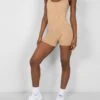 Seamless Unitard Playsuit Camel -LoafLuxe Shop 771A5793