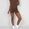 Seamless Unitard Playsuit Brown -LoafLuxe Shop 771A5817