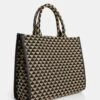 Bali Beige Pyramid Print Tote Canvas Bag -LoafLuxe Shop 771A5835