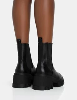 Astro Wide Fit Black Pu Elasticated Ankle Detail Chunky Sole Ankle Heeled Boots 7 Astro Wide Fit Black Pu Elasticated Ankle Detail Chunky Sole Ankle Heeled Boots -LoafLuxe Shop 771A5850 16706af9 f517 488c a53c e7a900bf9bca