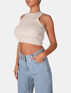 Extreme Racer Knitted Crop Oatmeal -LoafLuxe Shop 771A6071