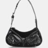 The Candice Zip Detailed Black Croc Shoulder Bag -LoafLuxe Shop 771A6140 5fc98ae9 a627 4b4e bca6 b4b9397cf3f3