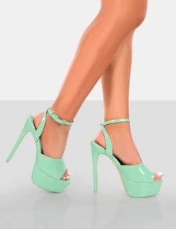 Just Kidding Mint Patent Platform High Heels -LoafLuxe Shop 771A6325