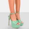 Just Kidding Mint Patent Platform High Heels -LoafLuxe Shop 771A6326