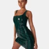 SNAKE PU CORSET MINI DRESS GREEN -LoafLuxe Shop 771A6619