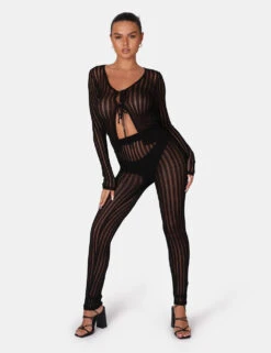 High Waisted Ladder Stitch Knitted Leggings -LoafLuxe Shop 771A6639