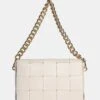 The Mayan Ecru Weave Gold Chain Detail Shoulder Bag -LoafLuxe Shop 771A6656
