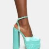 Moonchild Turquoise Satin Closed Toe Statement Platform Block Heels 2 Moonchild Turquoise Satin Closed Toe Statement Platform Block Heels -LoafLuxe Shop 771A6703