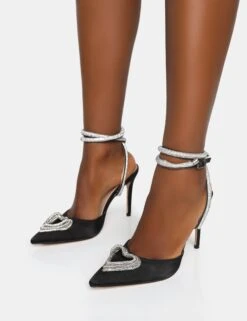 Cupid Black Satin Diamante Heart Wrap Around Pointed Toe Stiletto Heels 11 Cupid Black Satin Diamante Heart Wrap Around Pointed Toe Stiletto Heels -LoafLuxe Shop 771A6719