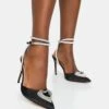Cupid Black Satin Diamante Heart Wrap Around Pointed Toe Stiletto Heels -LoafLuxe Shop 771A6722 bc261f0d 2ff7 4e75 90c8 bc830346233f
