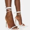 Look Back White Pu Pointed Toe Lace Up Stiletto Heels -LoafLuxe Shop 771A6757