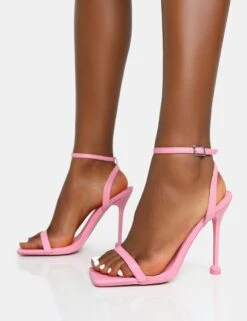 Ida Baby Pink Pu Barely There Square Toe Cake Stand Stiletto Heels 8 Ida Baby Pink Pu Barely There Square Toe Cake Stand Stiletto Heels -LoafLuxe Shop 771A6809copy2