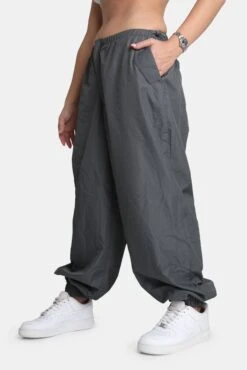 Drawstring Waist Parachute Cargo Trousers Grey 12 Drawstring Waist Parachute Cargo Trousers Grey -LoafLuxe Shop 771A6960