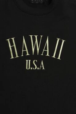 Hawaii Embroidered Sweatshirt Black -LoafLuxe Shop 771A7056copy