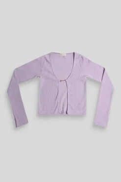 Kaiia Trim Ribbed Top Lilac -LoafLuxe Shop 771A7376