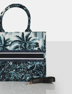 The Lourdes Canvas Blue Tote Bag 7 The Lourdes Canvas Blue Tote Bag -LoafLuxe Shop 771A7798copy