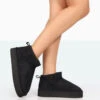 Shorty Black Faux Suede Ultra Mini Chunky Ankle Boot -LoafLuxe Shop 771A8188