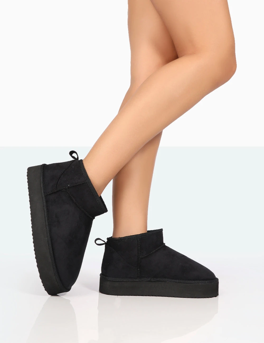 Shorty Black Faux Suede Ultra Mini Chunky Ankle Boot 3 Shorty Black Faux Suede Ultra Mini Chunky Ankle Boot
