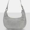 The Cordelia Silver Diamante Zip Up Shoulder Bag -LoafLuxe Shop 771A8544