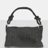 The Ingrid Black Diamante Zip Up Knot Detail Mini Shoulder Bag -LoafLuxe Shop 771A8559