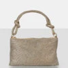 The Ingrid Gold Diamante Zip Up Knot Detail Mini Shoulder Bag -LoafLuxe Shop 771A8563