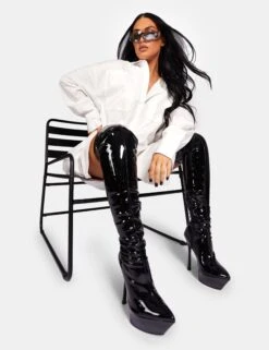 Oversized Poplin Shirt Dress White -LoafLuxe Shop 771A92861Feb232017