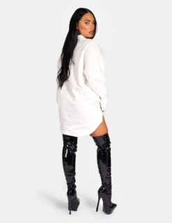 Oversized Poplin Shirt Dress White -LoafLuxe Shop 771A93601Feb232017