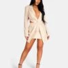 Twist Front Blazer Mini Dress Stone -LoafLuxe Shop 771A94541Feb232017