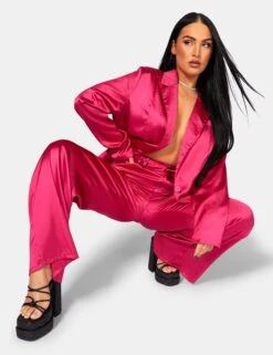 Satin Dad Blazer Pink -LoafLuxe Shop 771A9497Feb232017