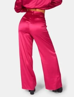 Satin Wide Leg Tailored Trousers Pink 10 Satin Wide Leg Tailored Trousers Pink -LoafLuxe Shop 771A9533Feb232017copy