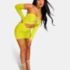 Strappy Cut Away Slinky Dress Lime -LoafLuxe Shop 771A95521Feb232017