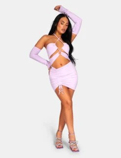 Strappy Cut Away Slinky Dress Lilac -LoafLuxe Shop 771A95891Feb232017copy