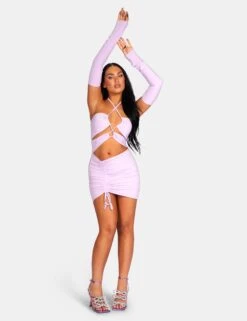 Strappy Cut Away Slinky Dress Lilac -LoafLuxe Shop 771A95941Feb232017copy