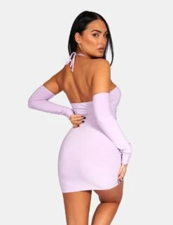 Strappy Cut Away Slinky Dress Lilac -LoafLuxe Shop 771A96141Feb232017copy