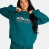 Monaco Embroidered Sweatshirt Forest Green -LoafLuxe Shop 771A96922Feb232017copy