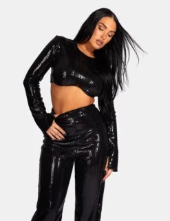 Ultimate Sequin Underbust Top Black