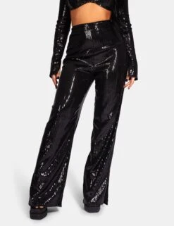 Ultimate Sequin Wide Leg Trouser Black -LoafLuxe Shop 771A97621Feb232017copy