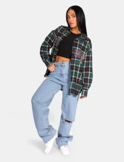 Michigan Slogan Check Shirt Forest Green -LoafLuxe Shop 771A97892Feb232017