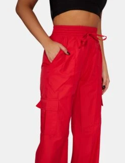 Split Hem Cargo Trousers Red -LoafLuxe Shop 771A98532Feb2320171