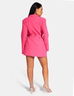 Wrap Belt Blazer Dress Pink -LoafLuxe Shop 771A9904Feb232017copy