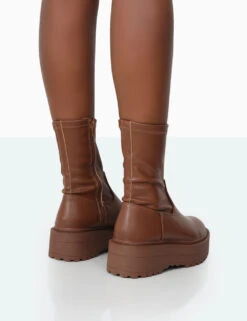 Auden Mocha PU Chunky Sole Ankle Boots -LoafLuxe Shop 771A9904 55d04896 af4c 4543 911b 160d7c70f493