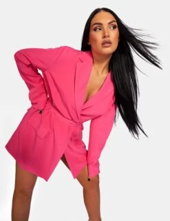 Wrap Belt Blazer Dress Pink -LoafLuxe Shop 771A9909Feb232017copy
