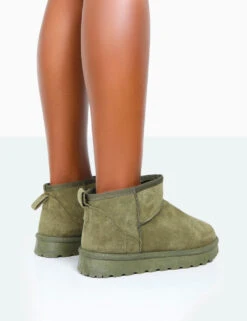 Flurry Khaki Faux Suede Ultra Mini Ankle Boots -LoafLuxe Shop 771A9969 3a536c78 5d33 4e2f b156 a3f9eb8dedf9
