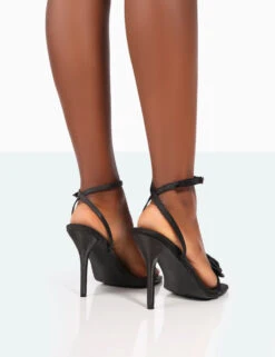 Ruru Wide Fit Black Satin Flower Barely There Stiletto Heel -LoafLuxe Shop 771A9993 878dcb93 cd9e 4591 a403 97323539ccd9