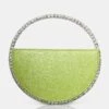 The Alessia Metallic Green Pu Circle Diamante Mini Grab Bag -LoafLuxe Shop 8 85118a6d 62a0 474b aa58 9422b5275b03